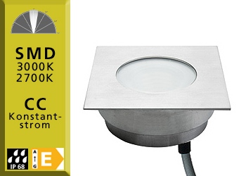 LED SHINE quadra sink IP68 lichtstrahlgerichtet 20°, begehbar